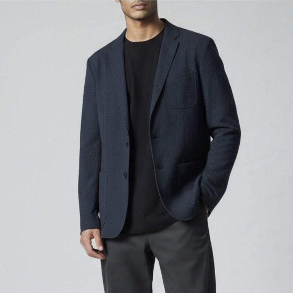 RAG & BONE Tailored Workwear Textured Butler Blazer Business Casual Navy Blue 38